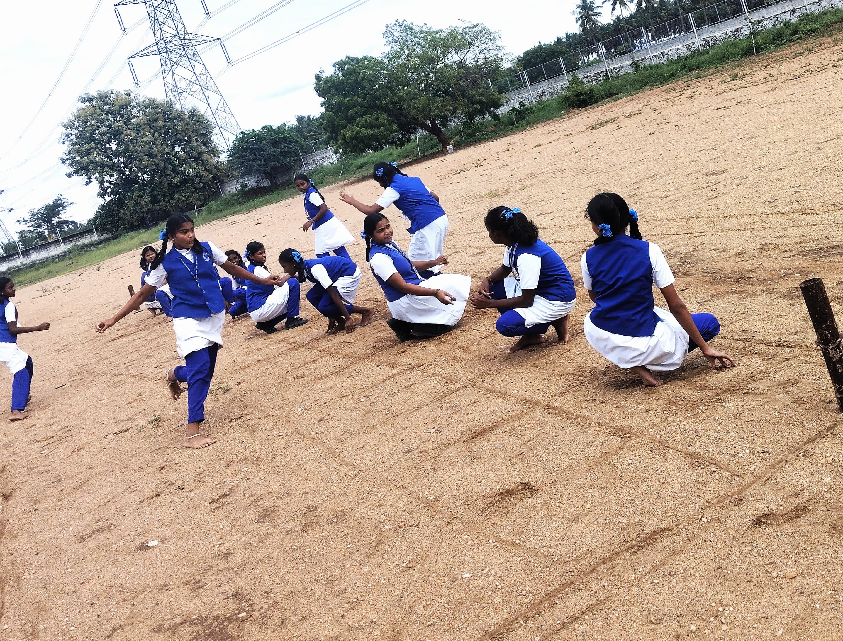 School Kho-kho team in action